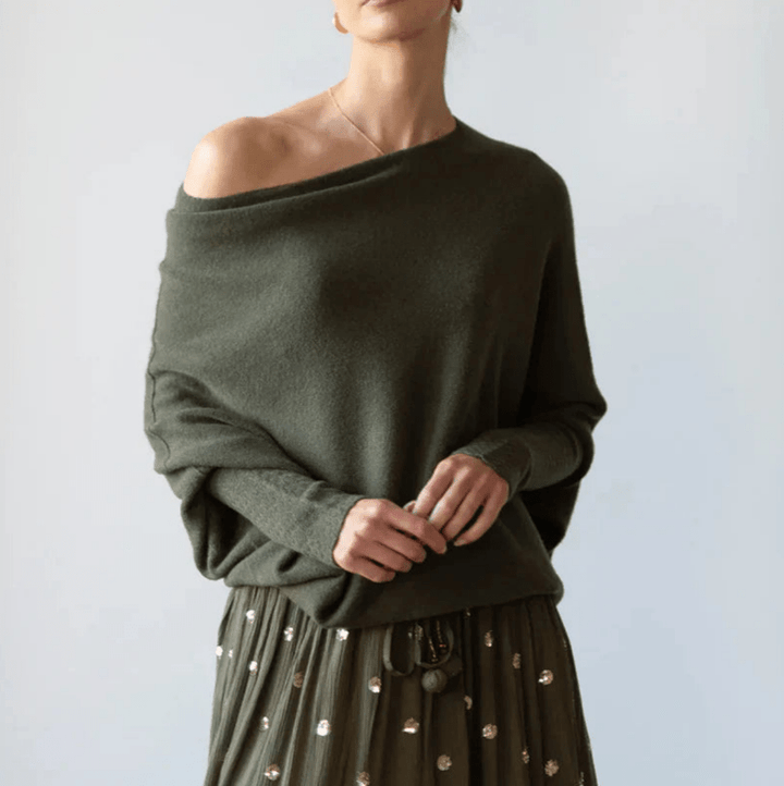 Mary | Asymmetrische Gedrapeerde Dames Trui | Comfortabel & Trendy - Sorata