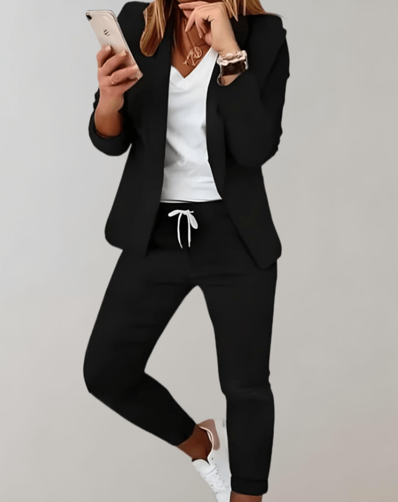 Mary | Tweedelige Set met Getailleerde Geruite Blazer en Bijpassende Broek - Sorata