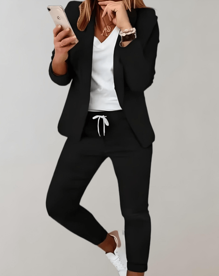 Mary | Tweedelige Set met Getailleerde Geruite Blazer en Bijpassende Broek - Sorata