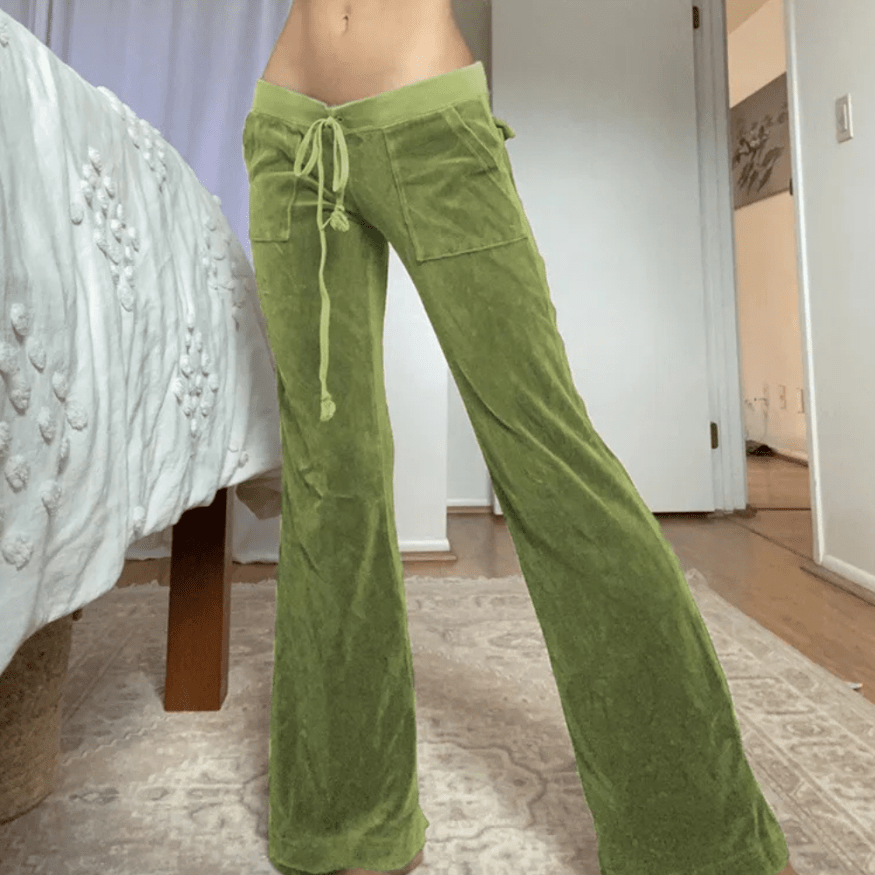 Miani | Luxe Groene Flare Dames Broek | Comfortabel En Verfijnd - Sorata