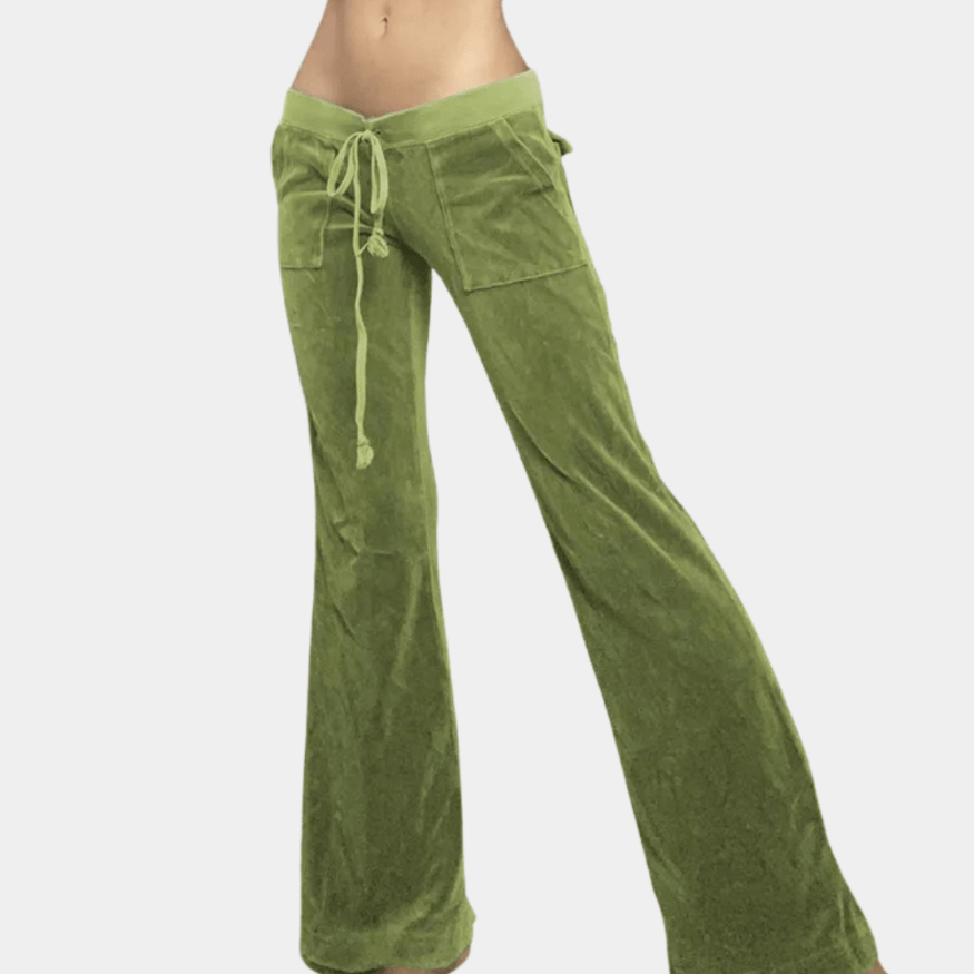 Miani | Luxe Groene Flare Dames Broek | Comfortabel En Verfijnd - Sorata