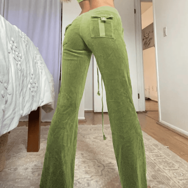 Miani | Luxe Groene Flare Dames Broek | Comfortabel En Verfijnd - Sorata