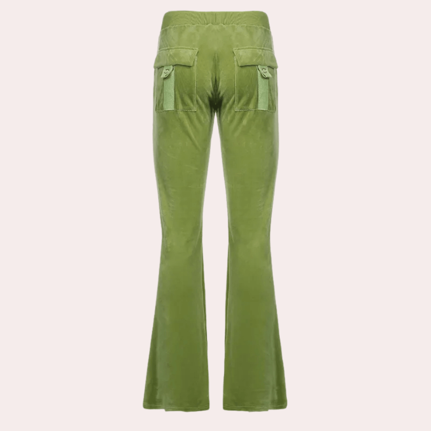 Miani | Luxe Groene Flare Dames Broek | Comfortabel En Verfijnd - Sorata