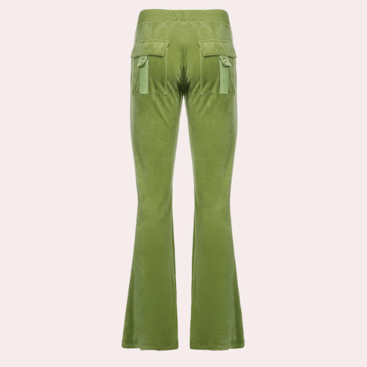 Miani | Luxe Groene Flare Dames Broek | Comfortabel En Verfijnd - Sorata