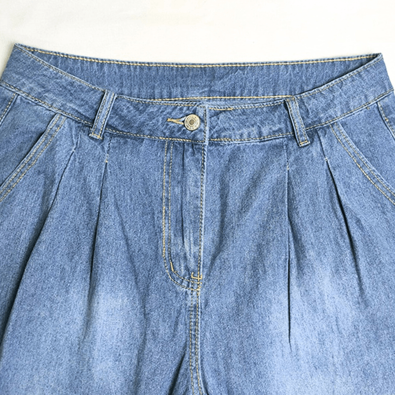 Michelle | Dames Broek | Comfortabele Losse Jeans | Blauwe Spijkerbroek - Sorata