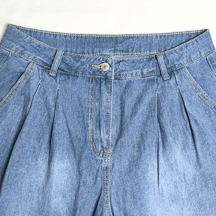 Michelle | Dames Broek | Comfortabele Losse Jeans | Blauwe Spijkerbroek - Sorata