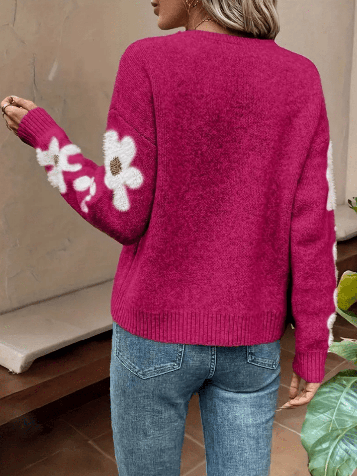 Mila | Trendy Dames Trui met Bloemen Mouwen | Comfortabele en Warme Trui - Sorata