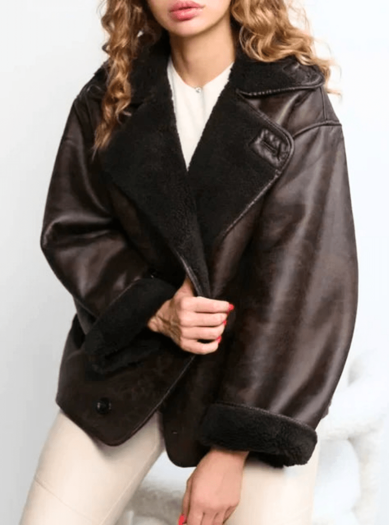 Mira | Dames Retro Leren Jas | Trendy & Comfortabel | Vintage Kledingstijl - Sorata