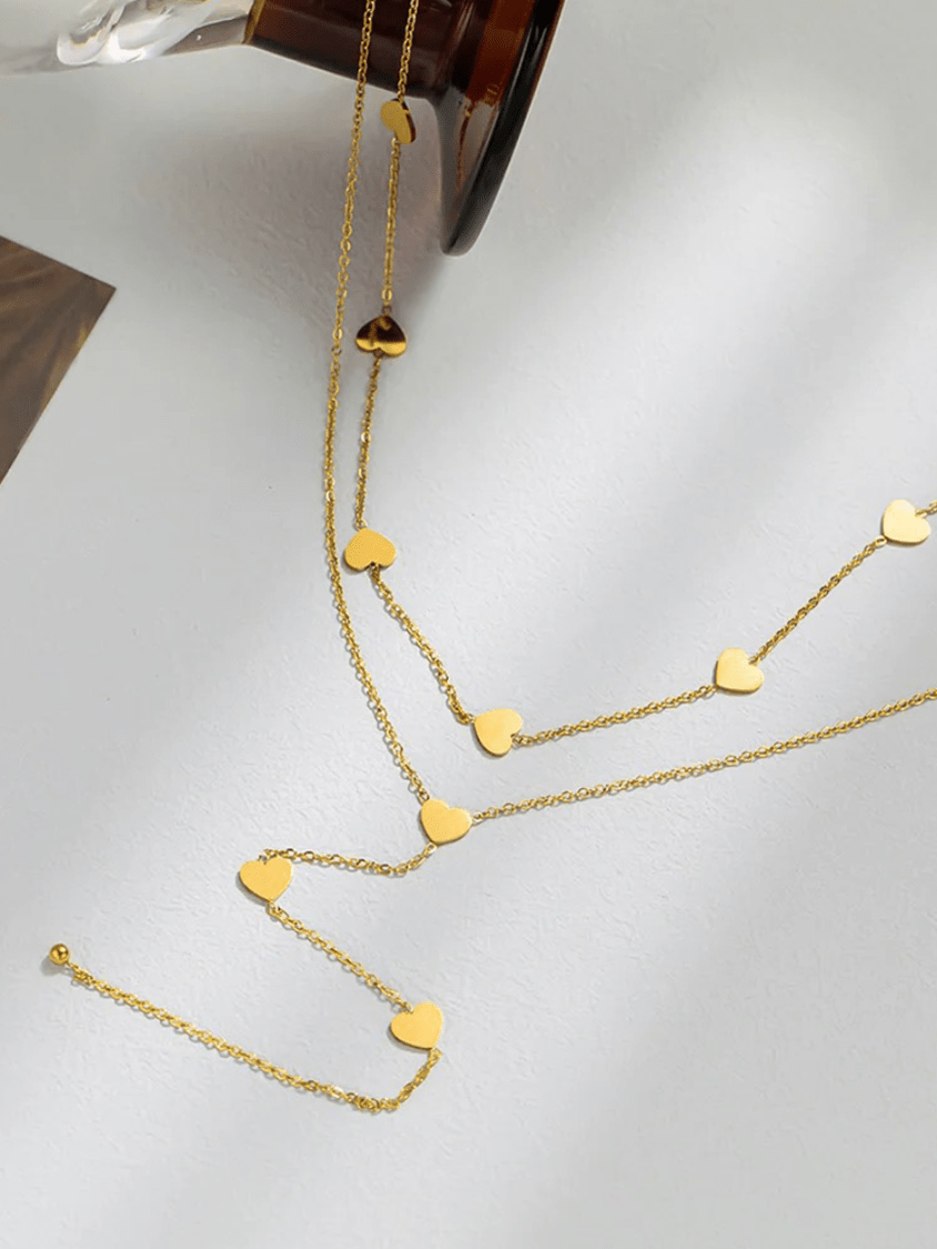 Misty | Gelaagde Hartjes Dames Ketting Goud | Elegante & Luxe Look - Sorata