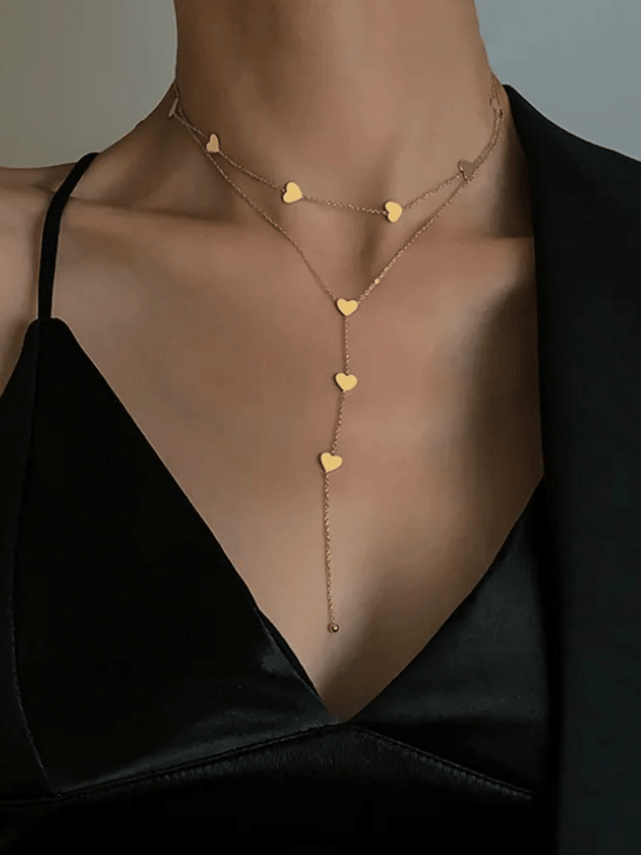Misty | Gelaagde Hartjes Dames Ketting Goud | Elegante & Luxe Look - Sorata