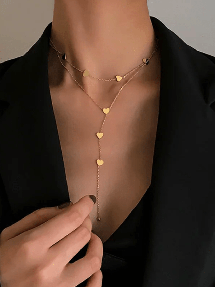 Misty | Gelaagde Hartjes Dames Ketting Goud | Elegante & Luxe Look - Sorata