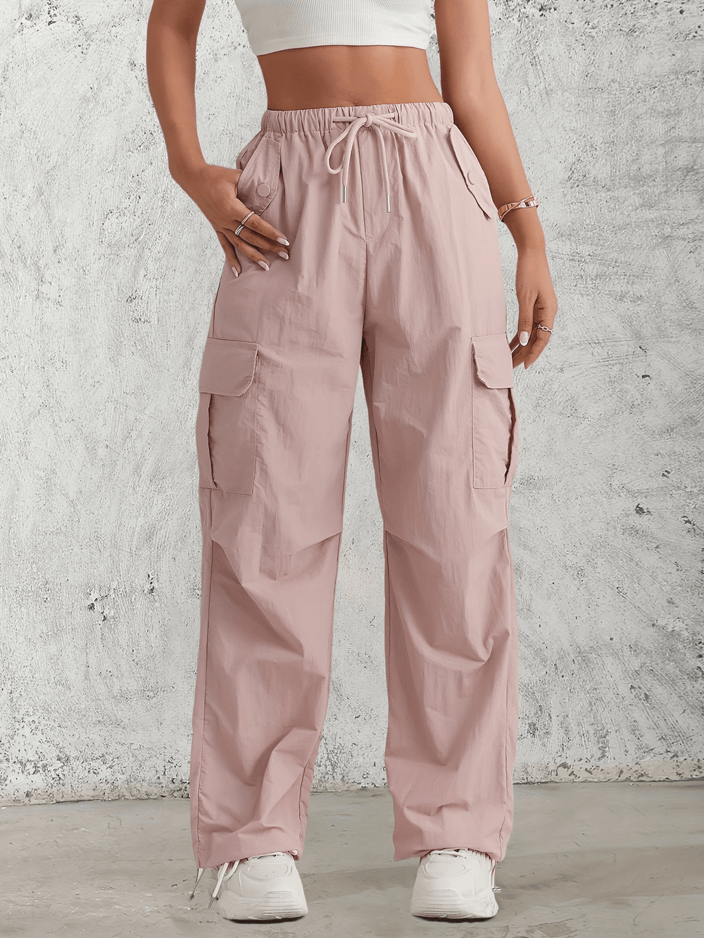 Najia | Dames Cargo Broek Met Elastische Taille En Zakken - Sorata