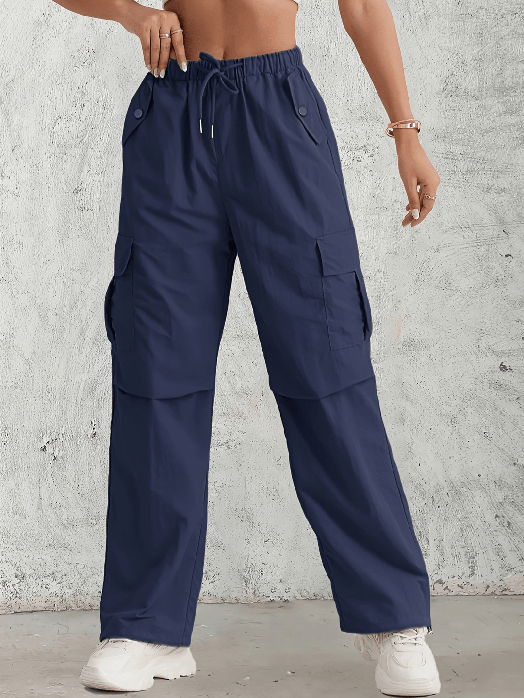 Najia | Dames Cargo Broek Met Elastische Taille En Zakken - Sorata