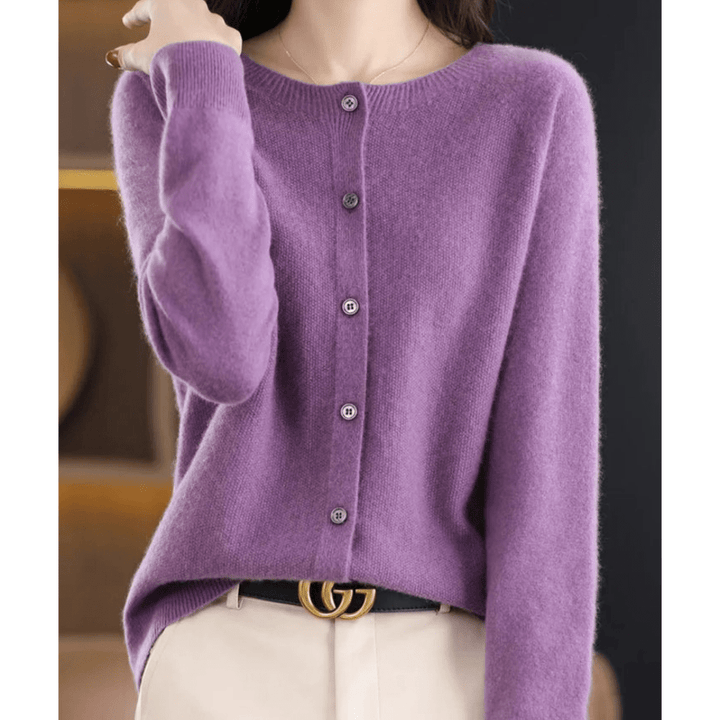 Naomi | Dames O - hals Cardigan Trui met Knopen | Warm & Comfortabel - Sorata
