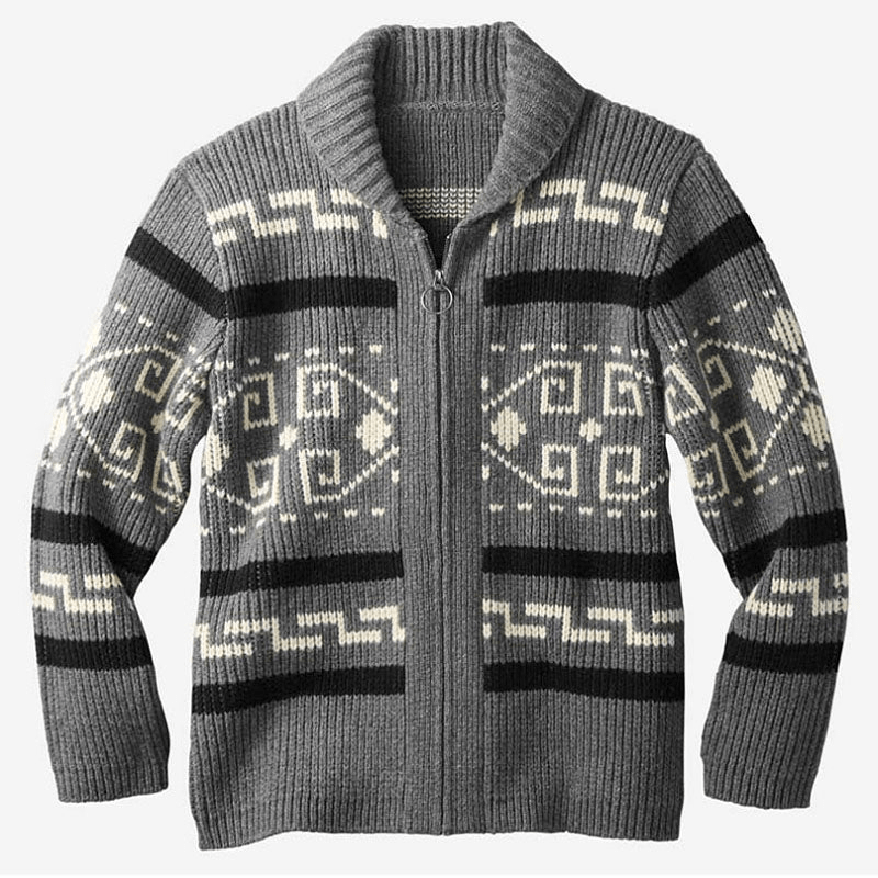 Nasha | Jacquard Trui Met Rits | Heren Sweater | Jumper Vest - Sorata
