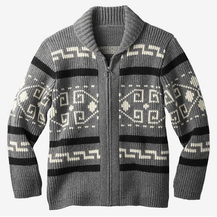 Nasha | Jacquard Trui Met Rits | Heren Sweater | Jumper Vest - Sorata