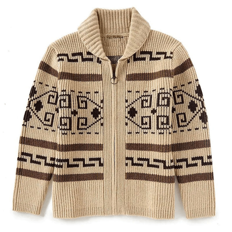 Nasha | Jacquard Trui Met Rits | Heren Sweater | Jumper Vest - Sorata