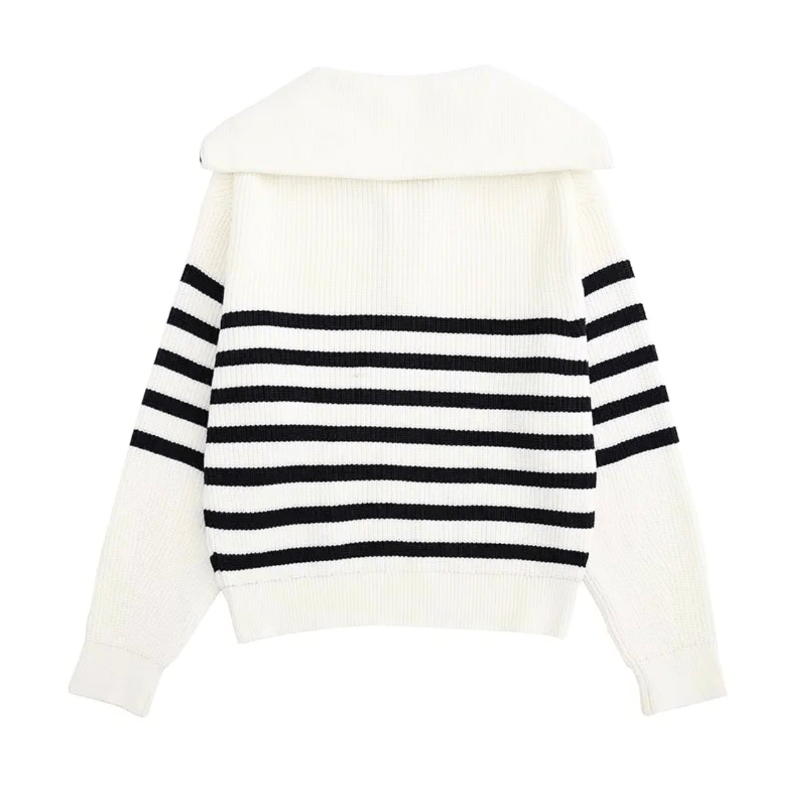 Nathalie | Dames Trui | Retro Half Zip Vrouwen Sweater | Warm & Elegant - Sorata