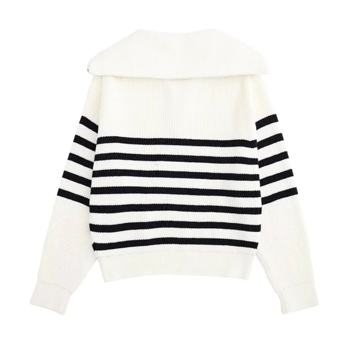 Nathalie | Dames Trui | Retro Half Zip Vrouwen Sweater | Warm & Elegant - Sorata