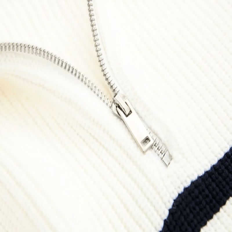 Nathalie | Dames Trui | Retro Half Zip Vrouwen Sweater | Warm & Elegant - Sorata