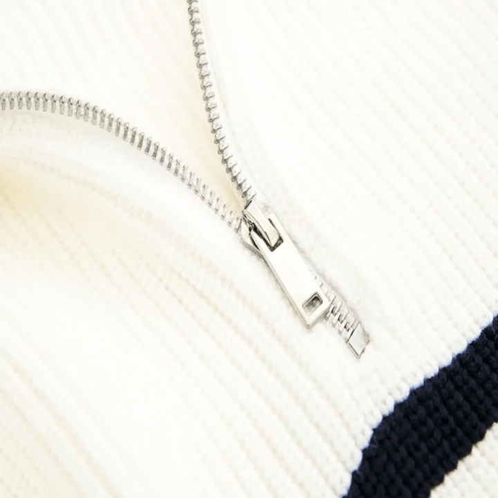 Nathalie | Dames Trui | Retro Half Zip Vrouwen Sweater | Warm & Elegant - Sorata