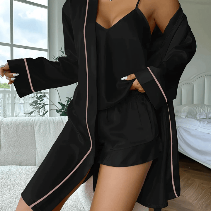 Neelam | Luxe Satijnen Three Piece Dames Pyjama Set - Sorata