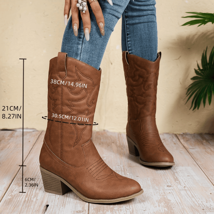 Nenna | Dames Laarzen Met Hak | Enkellaarzen | Cowboylaarzen - Sorata