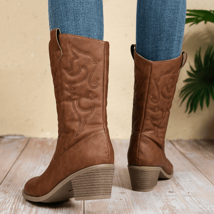 Nenna | Dames Laarzen Met Hak | Enkellaarzen | Cowboylaarzen - Sorata