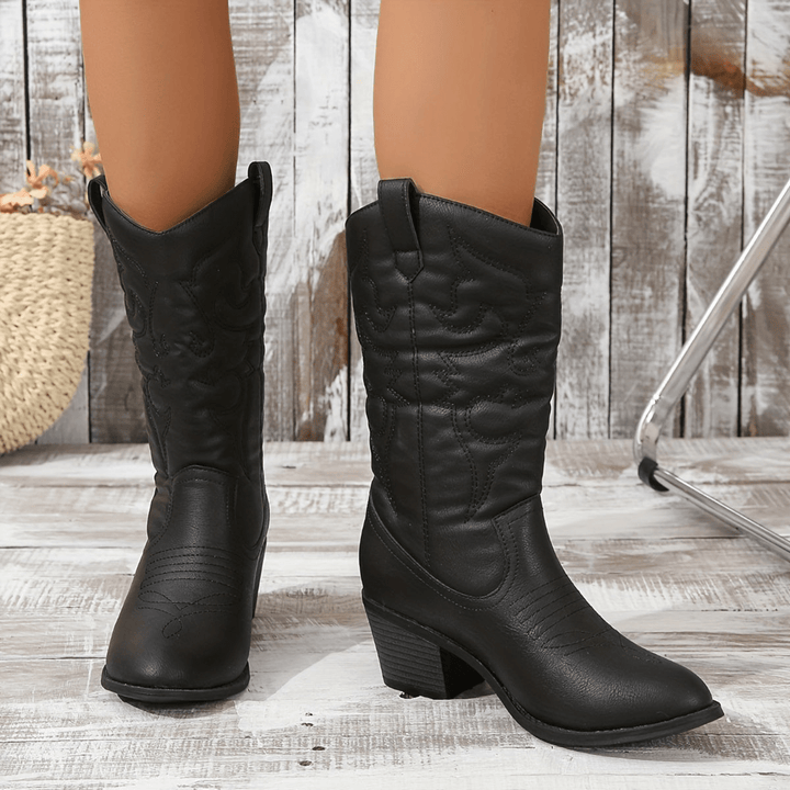 Nenna | Dames Laarzen Met Hak | Enkellaarzen | Cowboylaarzen - Sorata