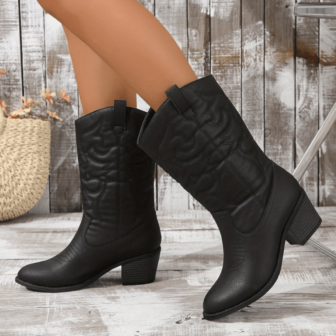 Nenna | Dames Laarzen Met Hak | Enkellaarzen | Cowboylaarzen - Sorata