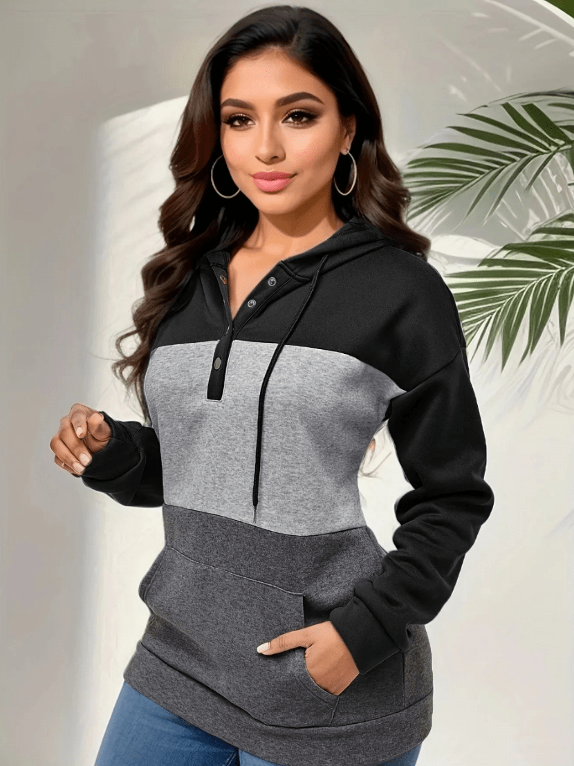 Nicola | Dames Hoodie met Knopen | Trendy & Comfortabel - Sorata