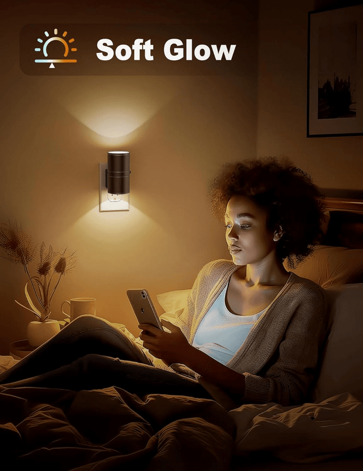 NightGlow | Dimbaar LED Nachtlampje Plug - In | Instelbare Helderheid & Compact - Sorata