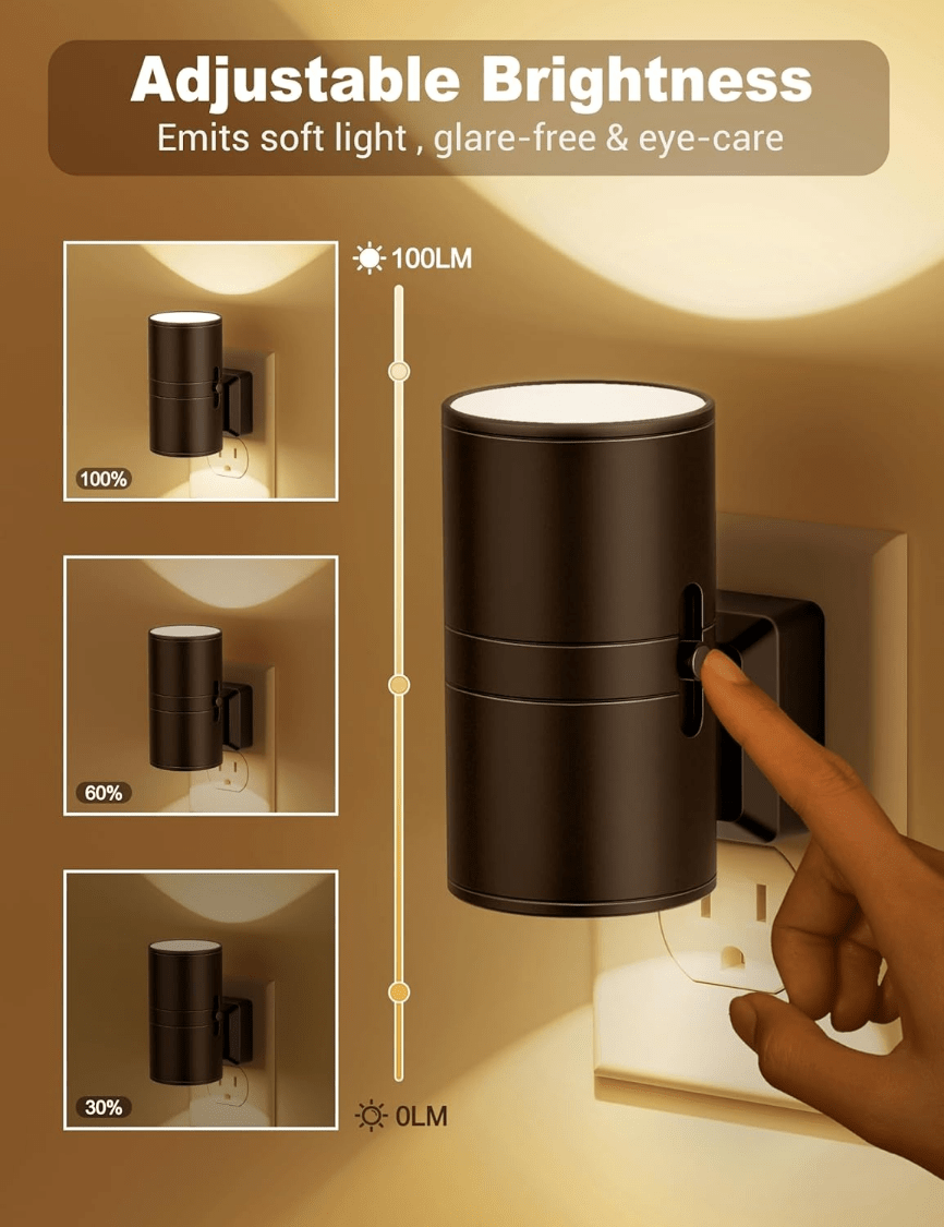 NightGlow | Dimbaar LED Nachtlampje Plug - In | Instelbare Helderheid & Compact - Sorata