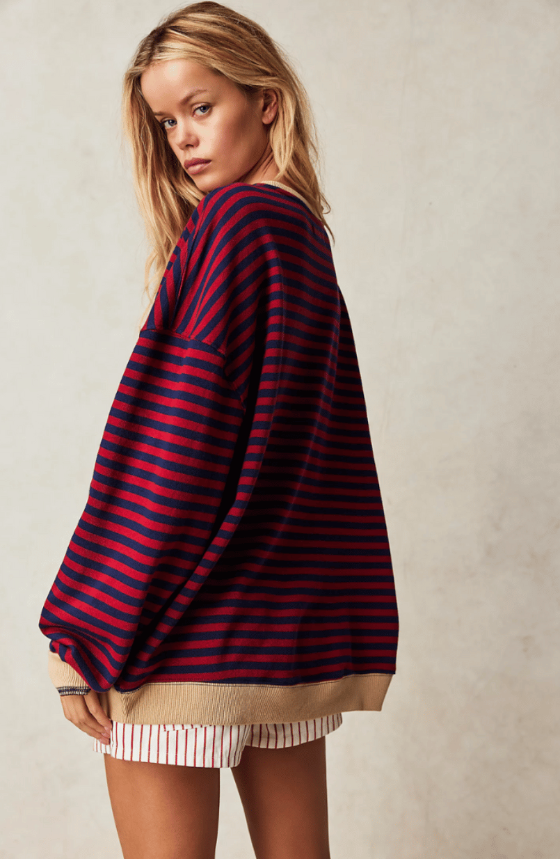Noa | Gestreepte Oversized Dames Trui | Trendy & Retro Ontwerp - Sorata