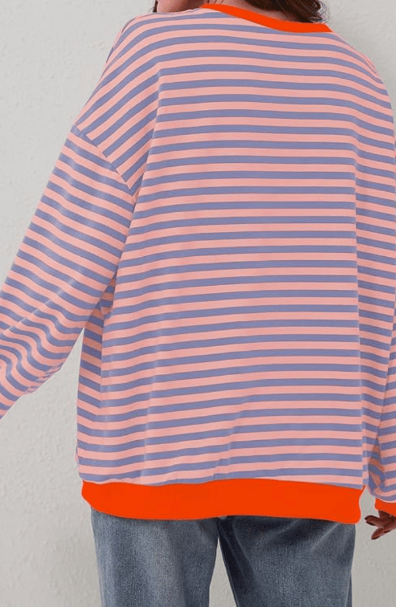 Noa | Gestreepte Oversized Dames Trui | Trendy & Retro Ontwerp - Sorata