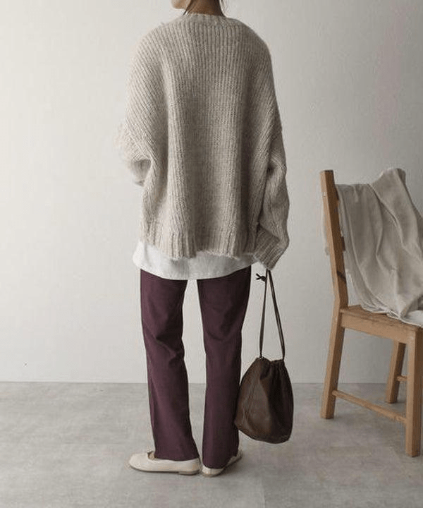 Noa | Moderne Off - White Cashmere Trui met Zakjes | Dames Sweater | Jumper Vest - Sorata