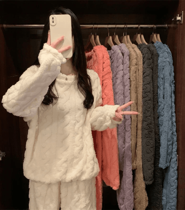 Nori | Ultrazachte Fleece Dames Pyjama Set Met Comfortabele Pasvorm - Sorata