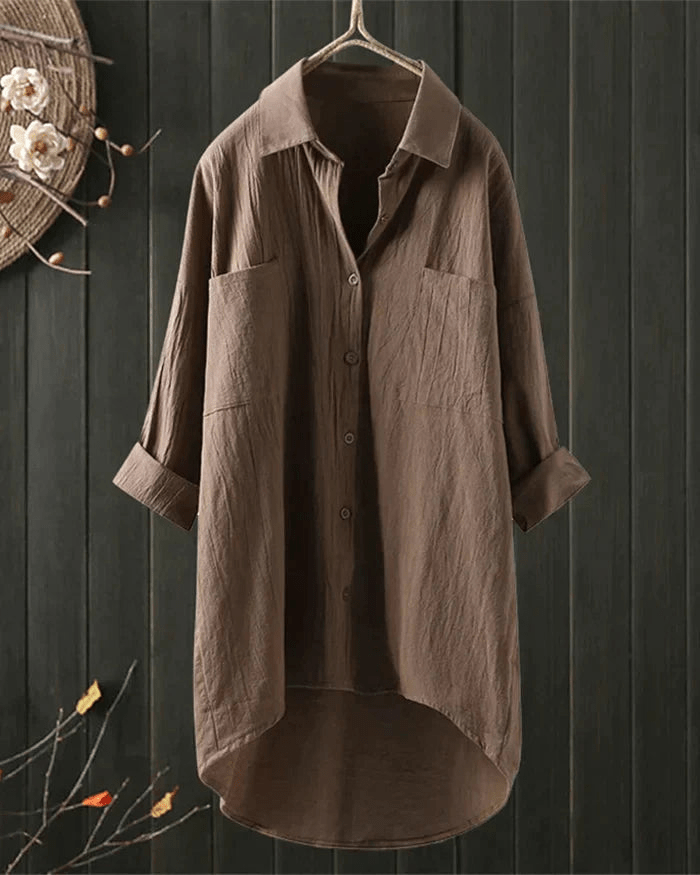 Oliva | Linnen Blouse | Dames Overhemd Top - Sorata