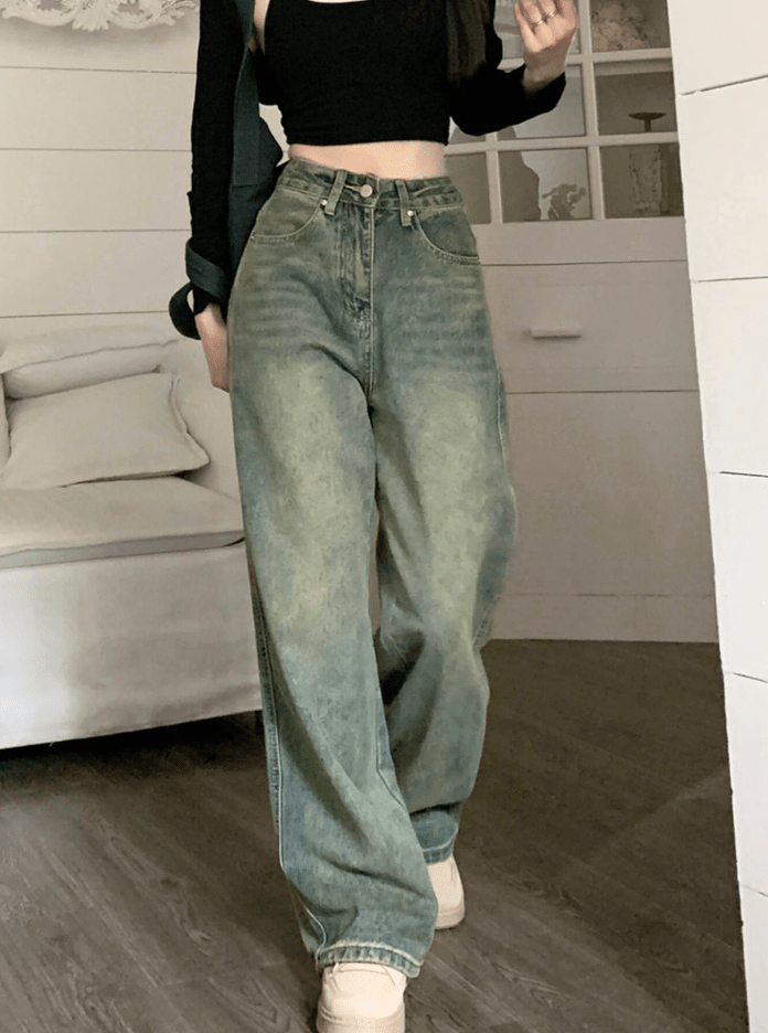 Olivia | Broek Dames | Baggy Denim Jeans | Trendy Retro Ontwerp - Sorata
