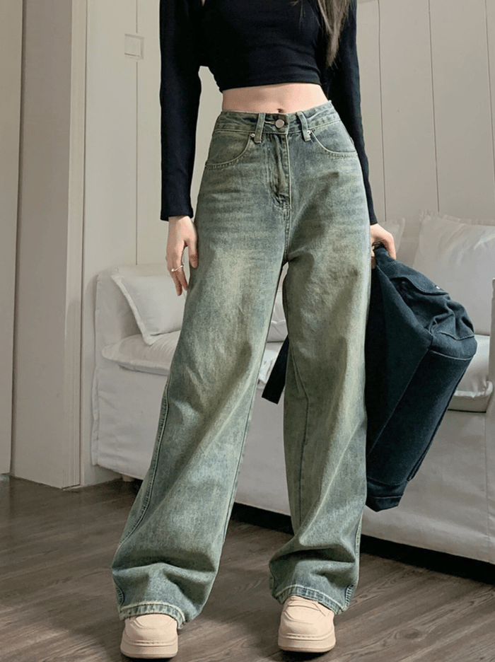 Olivia | Broek Dames | Baggy Denim Jeans | Trendy Retro Ontwerp - Sorata
