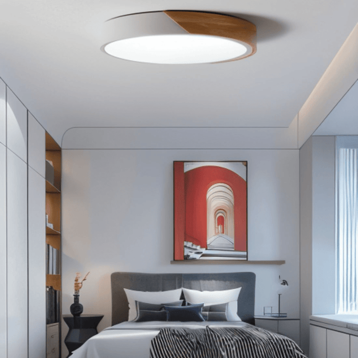 Phella | Moderne Plafondlamp | Energiezuinige LED Verlichting | Warme Houtafwerking - Sorata