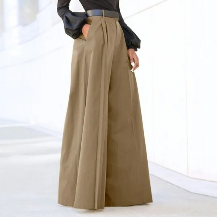 Nora | Dames Effen Broek Met Wijde Pijpen | Comfortabele & Moderne Design