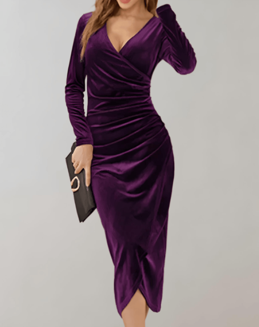 Pooja | Luxe Fluwelen Bodycon Dames Midi - Jurk | Elegante Uitstraling - Sorata