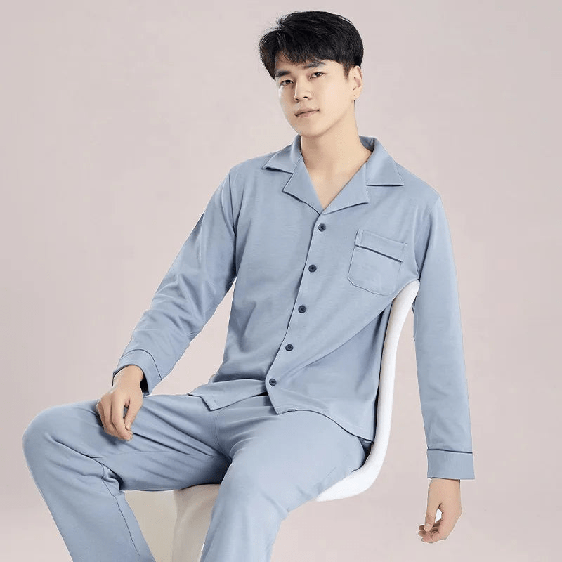 Reeve | Katoenen Heren Pyjama Set | Ontspannen Slaapkleding | Ademende Stof - Sorata