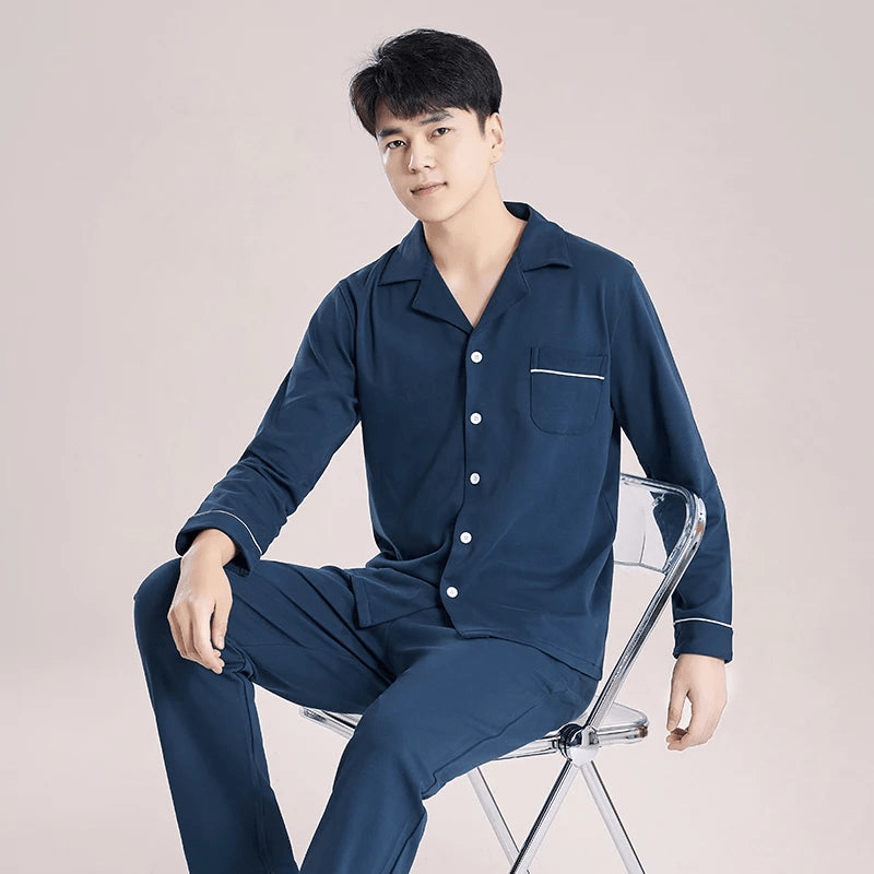 Reeve | Katoenen Heren Pyjama Set | Ontspannen Slaapkleding | Ademende Stof - Sorata