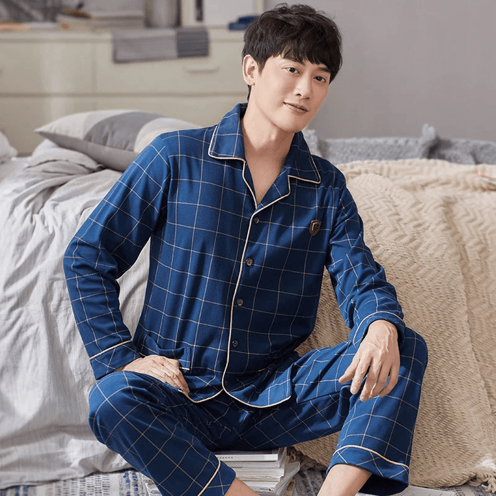 Reeve | Katoenen Heren Pyjama Set | Ontspannen Slaapkleding | Ademende Stof - Sorata