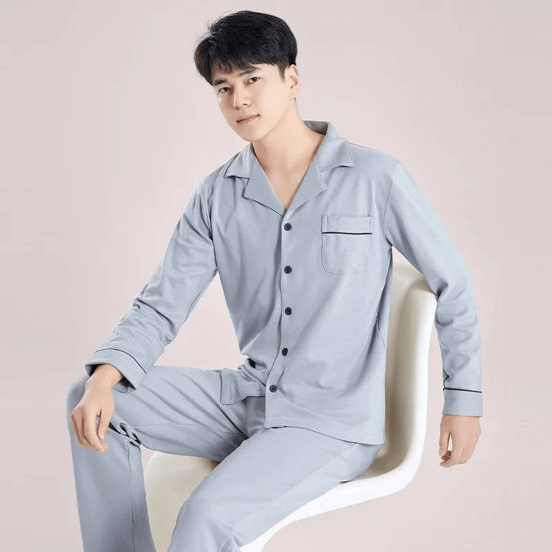 Reeve | Katoenen Heren Pyjama Set | Ontspannen Slaapkleding | Ademende Stof - Sorata