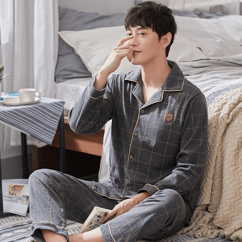 Reeve | Katoenen Heren Pyjama Set | Ontspannen Slaapkleding | Ademende Stof - Sorata