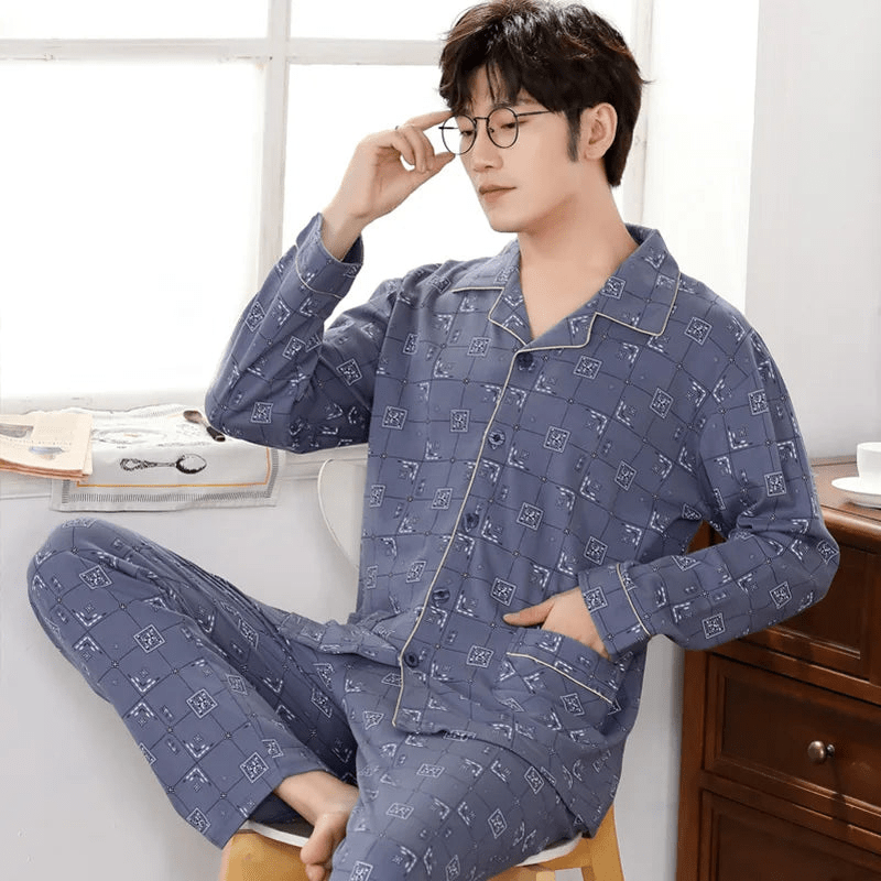 Reeve | Katoenen Heren Pyjama Set | Ontspannen Slaapkleding | Ademende Stof - Sorata