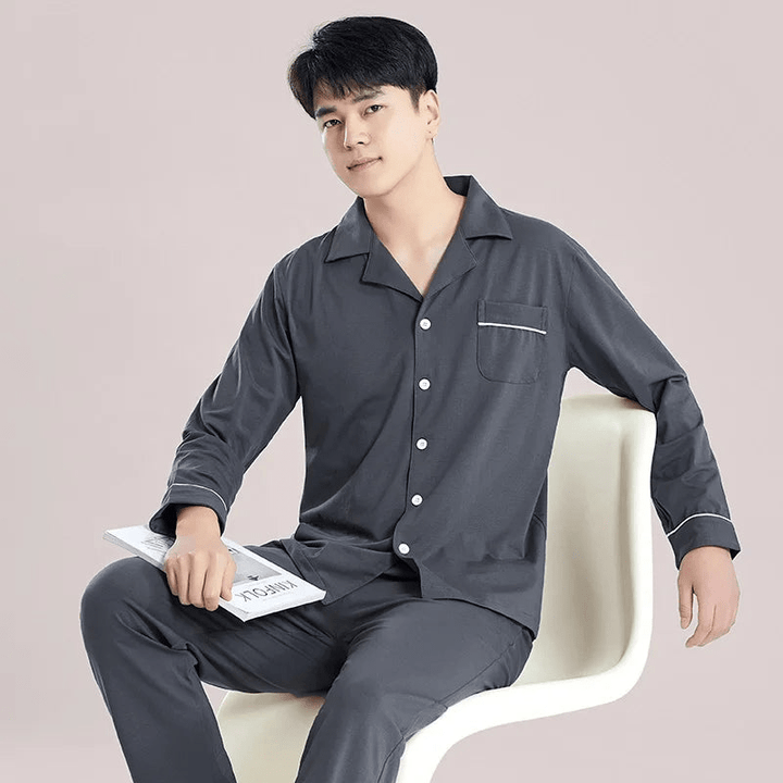 Reeve | Katoenen Heren Pyjama Set | Ontspannen Slaapkleding | Ademende Stof - Sorata